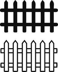 collection of Garden fence wooden icon ,vector