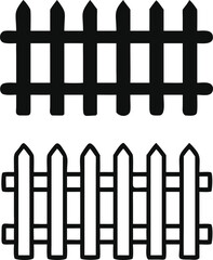 collection of Garden fence wooden icon ,vector