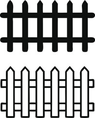 collection of Garden fence wooden icon ,vector