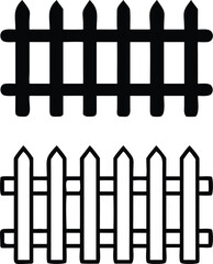 collection of Garden fence wooden icon ,vector