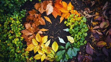 Color wheel comparison of seasonal foliage tones