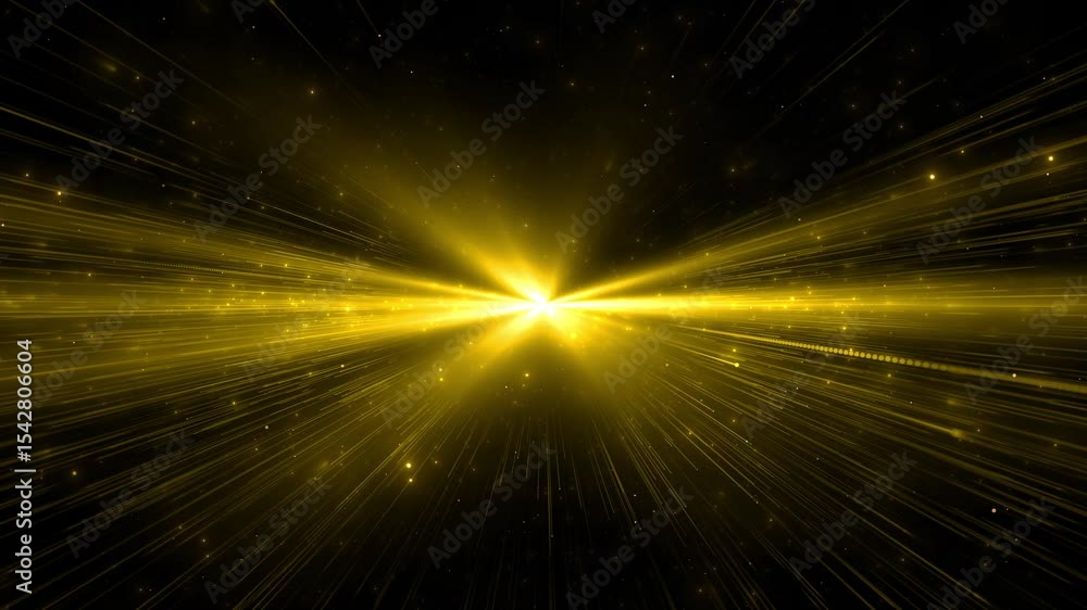 Poster 4k bokeh lights. holiday motion background. glowing particle abstract. exploding particles. golden b
