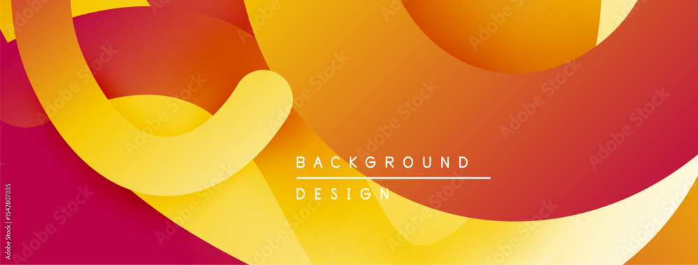 Aufkleber abstract fluid shapes, vibrant orange, yellow, red gradients. modern design, smooth curves create dy