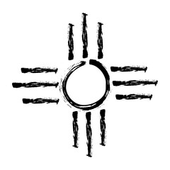 sacred sun symbol (stylized) of the Zia, an indigenous native American pueblo people
