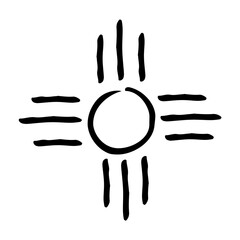sacred sun symbol (stylized) of the Zia, an indigenous native American pueblo people
