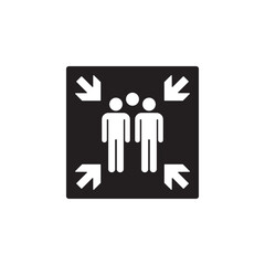 evacuation assembly point icon symbol sign vector