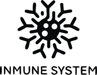 immune system icon vector on white background, immune system logo design template