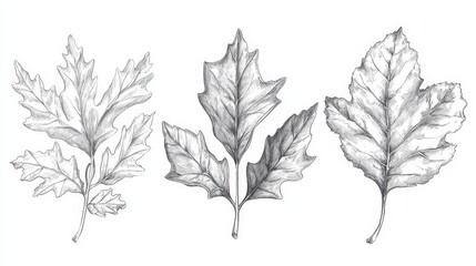 Hand-drawn botanical sketch showing leaves