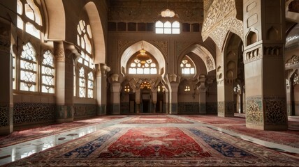 Obraz premium inside mosque prayer area.