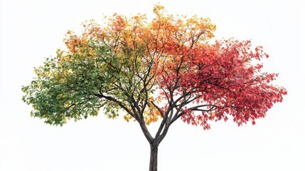 Illustrated tree with leaves changing