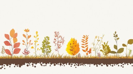 Illustrated tree with leaves changing