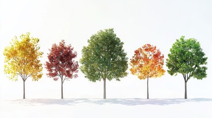 Minimalist tree design showing stages