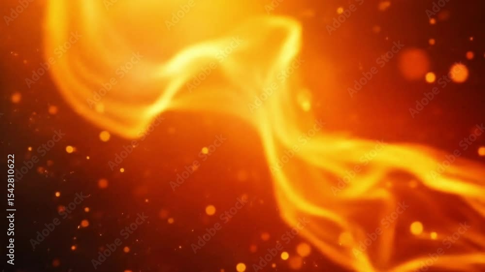 Poster abstract warm fire flame background with floating particles and motion graphics