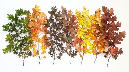 Timeline of seasonal leaf color transformation