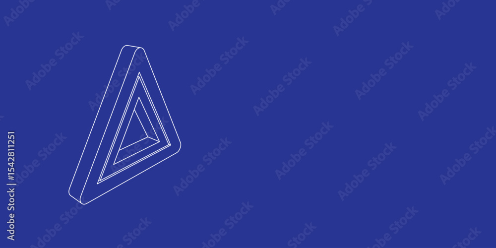 Poster the outline of a large emergency stop sign made of white lines on the left. 3d view of the object in