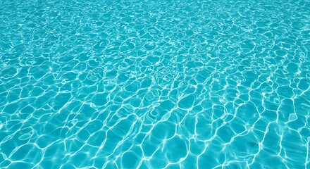 Azure Whispers: Close-up capture of crystal-clear water surface, with radiant sun reflections. Capturing the essence of aquatic serenity and refreshing purity.