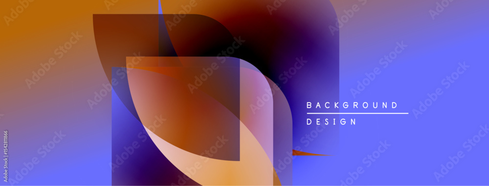 Aufkleber Abstract colorful design. Gradient shapes overlap creating dynamic visual effect. Text reads background design. Modern aesthetic.
