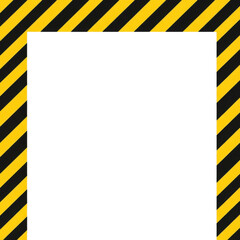 Warning stripes frame with space for text isolated PNG with Transparent Background