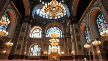 Fototapeta premium Interior of a beautiful Mosque.