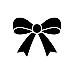 Decorative bow in solid style &ndash; symbol of wedding detail or romantic wrapping
