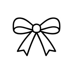Decorative bow in outline style &ndash; symbol of wedding detail or romantic wrapping