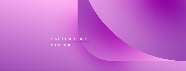 Abstract purple gradient background. Overlapping shapes create modern design. Text reads background design. Minimalist aesthetic.