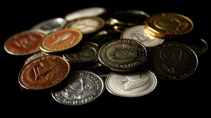 Pile of assorted coins