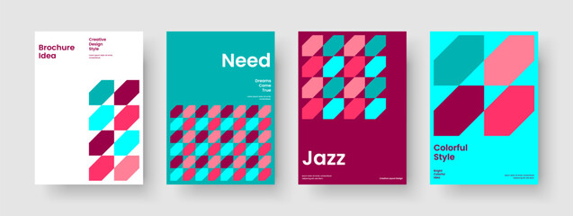 Obraz premium Geometric Flyer Template. Abstract Banner Layout. Isolated Business Presentation Design. Background. Brochure. Report. Book Cover. Poster. Magazine. Pamphlet. Leaflet. Brand Identity. Advertising