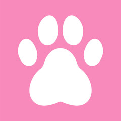Cute white paw print design on soft pink – ideal for pet branding, decor, and playful graphic design.