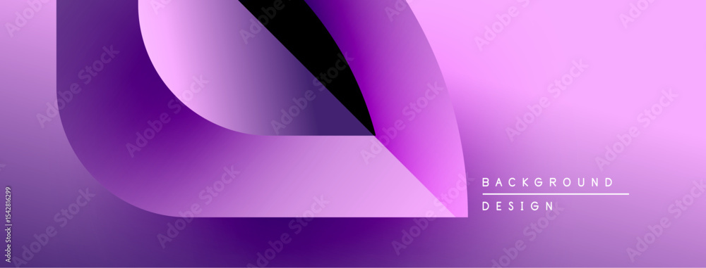 Aufkleber Abstract purple gradient background. Overlapping shapes create dynamic visual effect. Minimalist design suitable for digital projects.