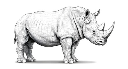 Obraz premium Rhinoceros Wildlife Art