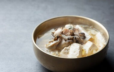 Oyster hangover soup, Korean food