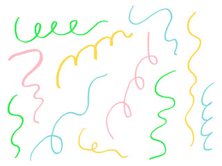 手描きあしらいセット　リボン　カラフル