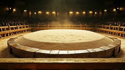 Obraz premium An intimate view of the traditional sumo setup.