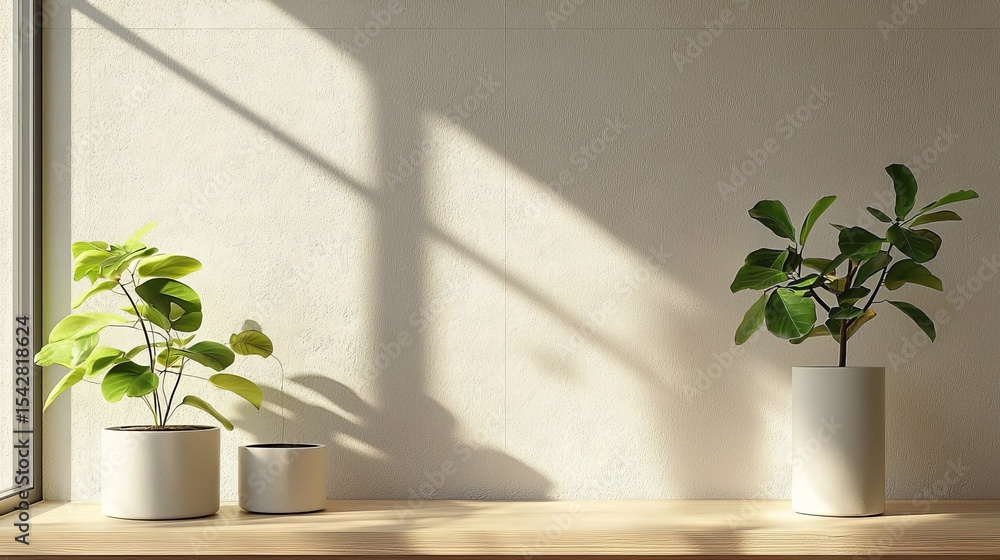 Aufkleber embracing simplicity in design with greenery and soft illumination.
