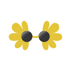 Glasses with flowers. Fashionable unusual accessory, decorative sunglasses. Vector illustration