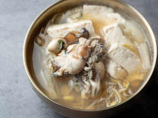 Oyster hangover soup, Korean food