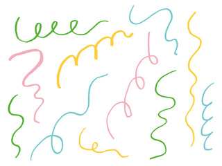 手描きあしらいセット　リボン　カラフル