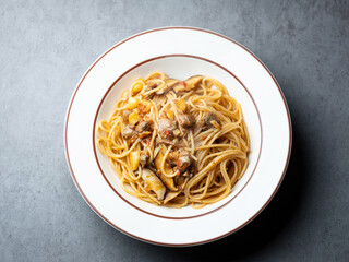 cockle Oil Pasta on a Plate