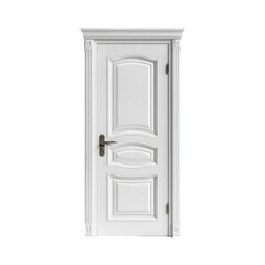 Elegant White Interior Door with Panel Design Ideal for Home Renovation Projects and Interior Design Inspiration, transparent background