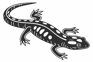 Obraz premium spotted salamander silhoette black vector 