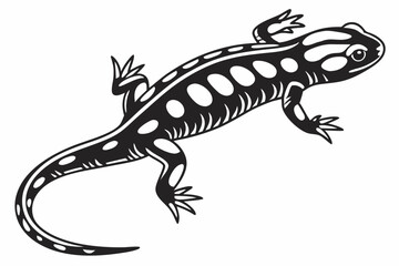 Obraz premium spotted salamander silhoette black vector 