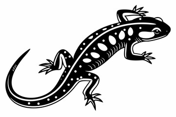spotted salamander silhoette black vector 