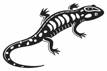 spotted salamander silhoette black vector 