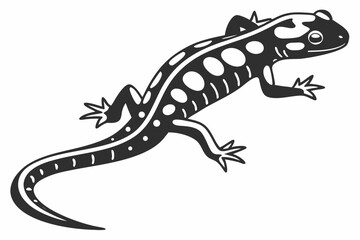 Obraz premium spotted salamander silhoette black vector 