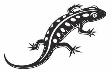 Fototapeta premium spotted salamander silhoette black vector 