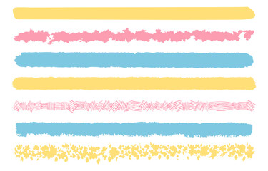 Colorful hand-painted style brush line set