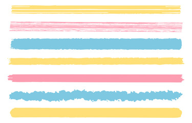 Colorful hand-painted style brush line set