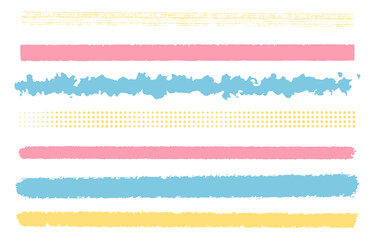 Colorful hand-painted style brush line set