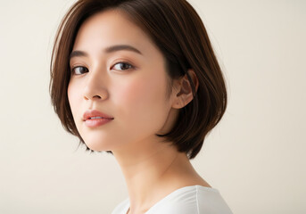 ヘアスタイルがボブの日本人女性
